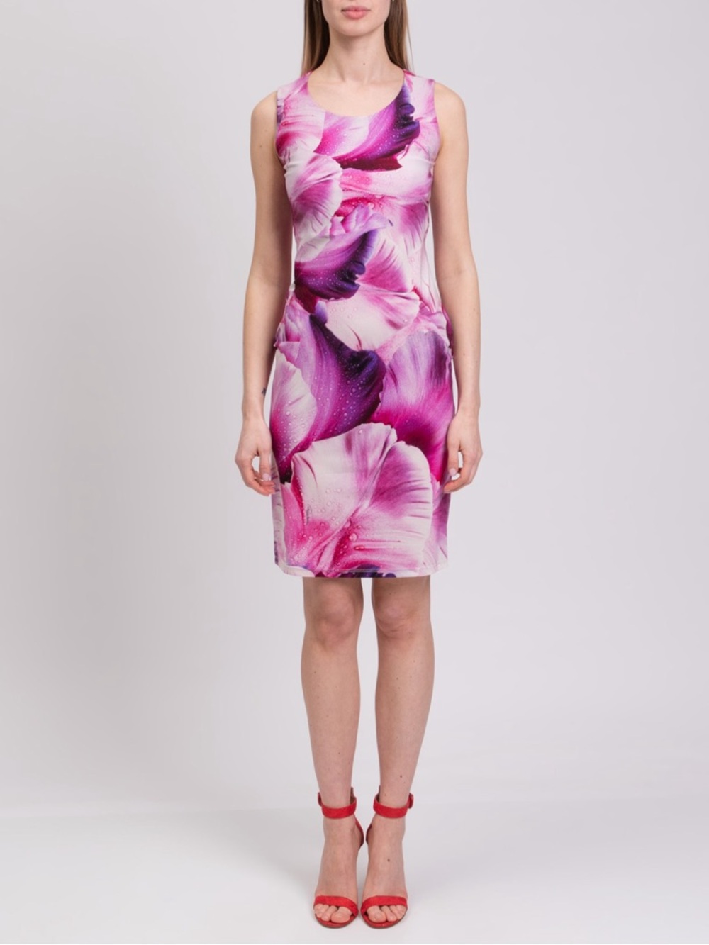 Roberto Cavalli Floral Pink Sleeveless Dress Floral Sheath Dress Size 40 US 4